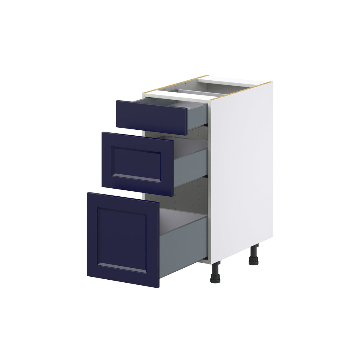 Hugo&Borg Lorette 15-in W x 34.5-in H x 25-in D Navy Blue 3-Drawer Base Fully Assembled Cabinet