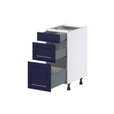 Hugo&Borg Lorette 15-in W x 34.5-in H x 25-in D Navy Blue 3-Drawer Base Fully Assembled Cabinet