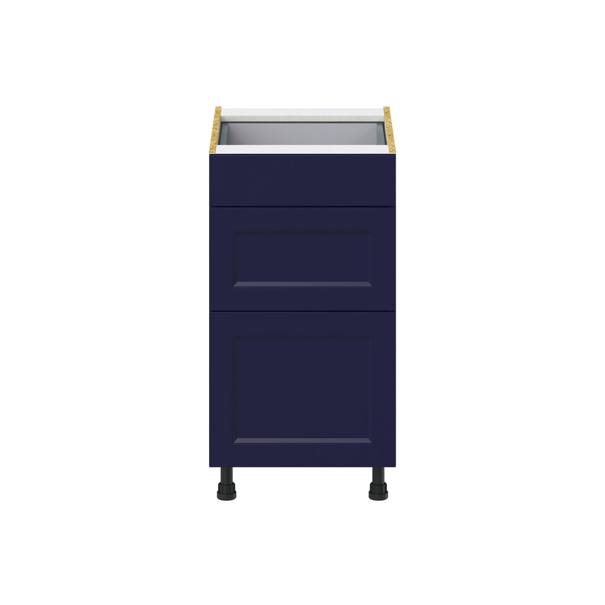 Hugo&Borg Lorette 18-in W x 34.5-in H x 25-in D Navy Blue 3-Drawer Base Fully Assembled Cabinet