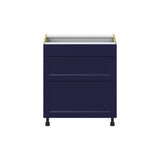 Hugo&Borg Lorette 30-in W x 34.5-in H x 25-in D Navy Blue 3-Drawer Base Fully Assembled Cabinet