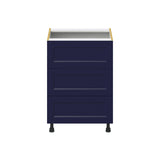 Hugo&Borg Lorette 24-in W x 34.5-in H x 24-in D Navy Blue 3-Drawer Base Fully Assembled Cabinet