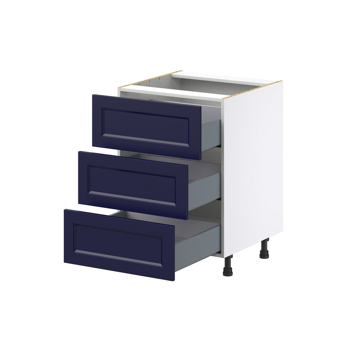Hugo&Borg Lorette 24-in W x 34.5-in H x 24-in D Navy Blue 3-Drawer Base Fully Assembled Cabinet