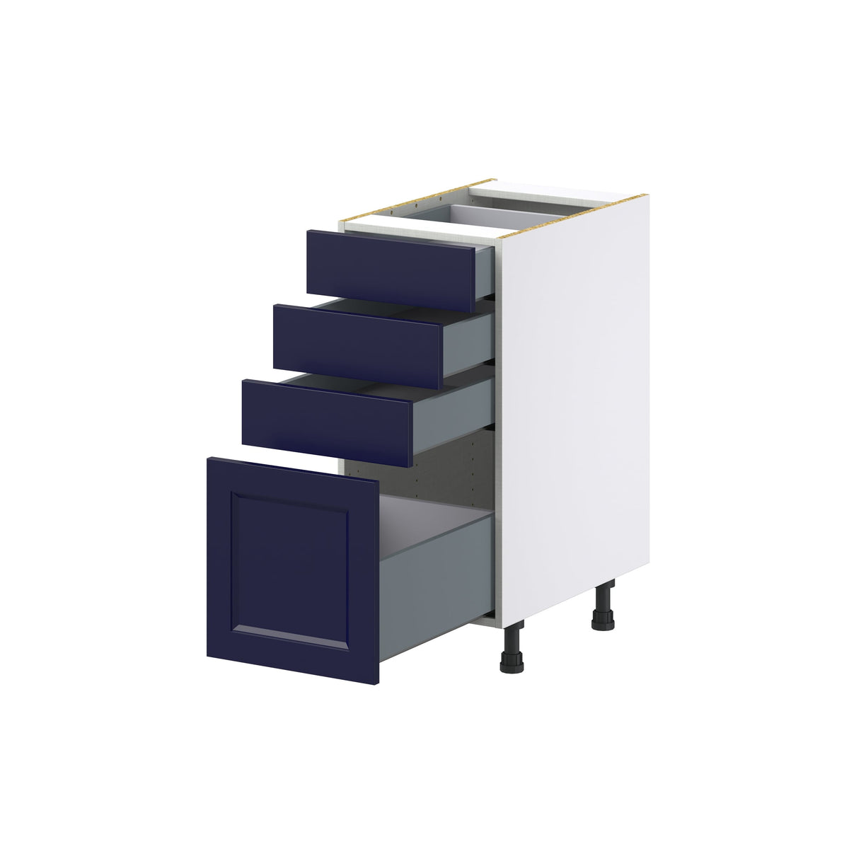 Hugo&Borg Lorette 15-in W x 34.5-in H x 25-in D Navy Blue 4-Drawer Base Fully Assembled Cabinet