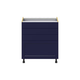 Hugo&Borg Lorette 30-in W x 34.5-in H x 25-in D Navy Blue 4-Drawer Base Fully Assembled Cabinet