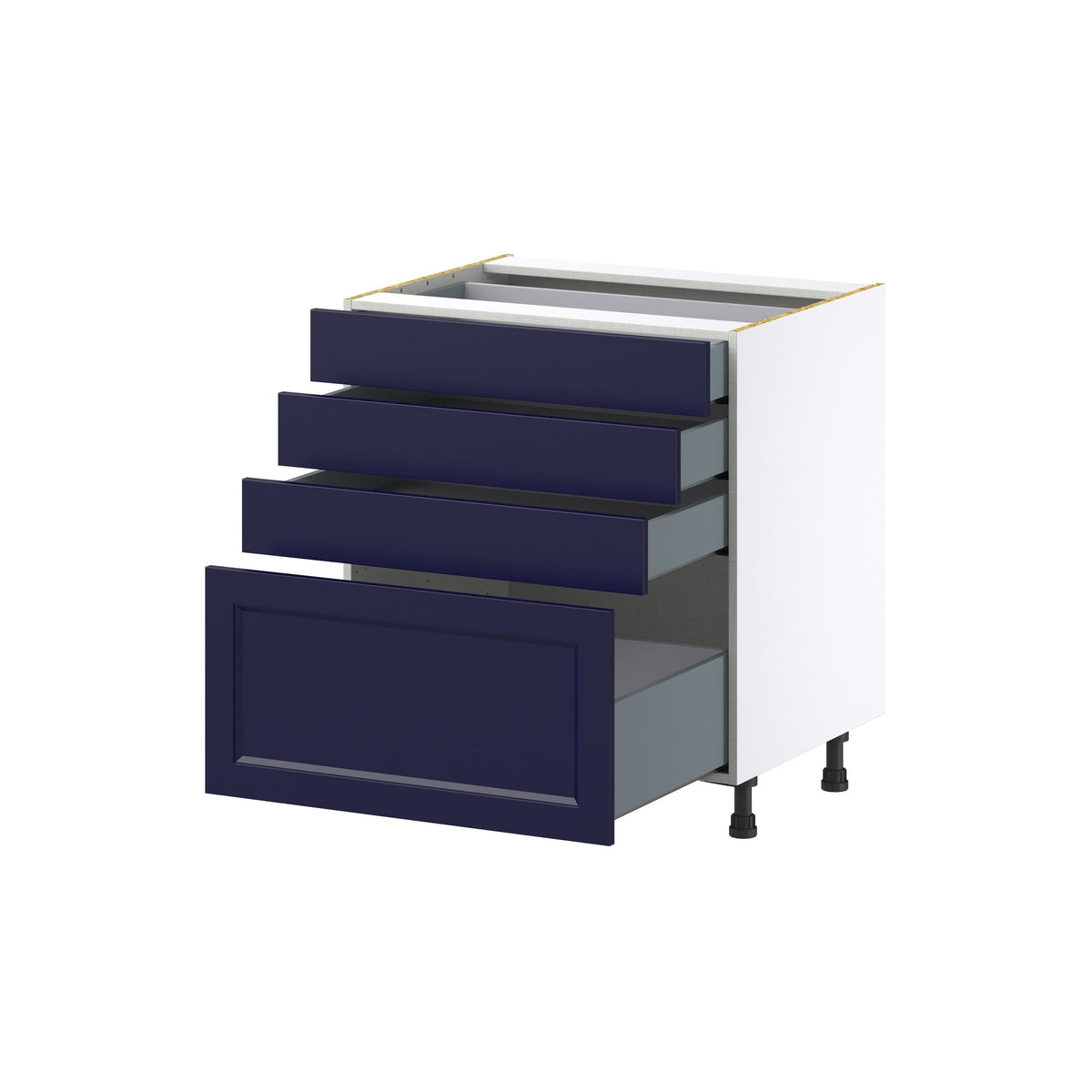 Hugo&Borg Lorette 30-in W x 34.5-in H x 25-in D Navy Blue 4-Drawer Base Fully Assembled Cabinet