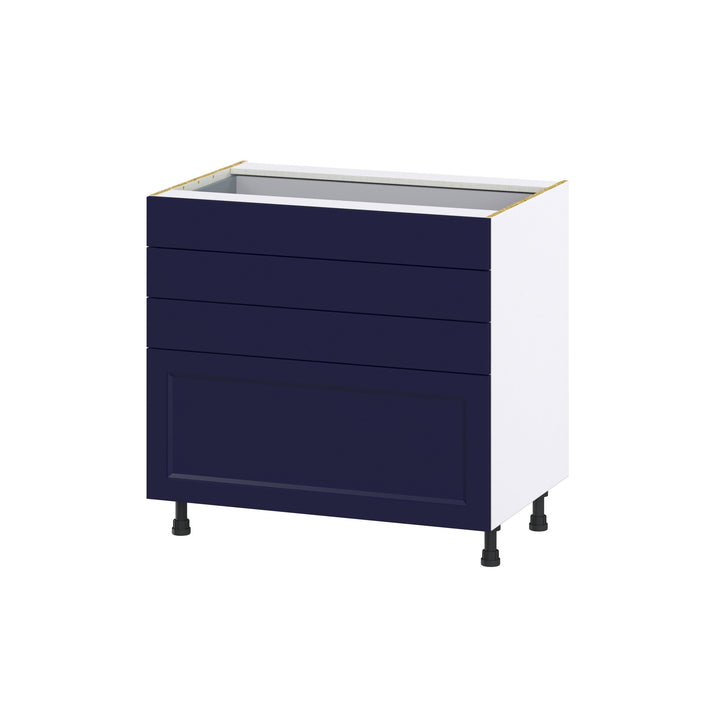 Hugo&Borg Lorette 36-in W x 34.5-in H x 24-in D Navy Blue 4-Drawer Base Fully Assembled Cabinet