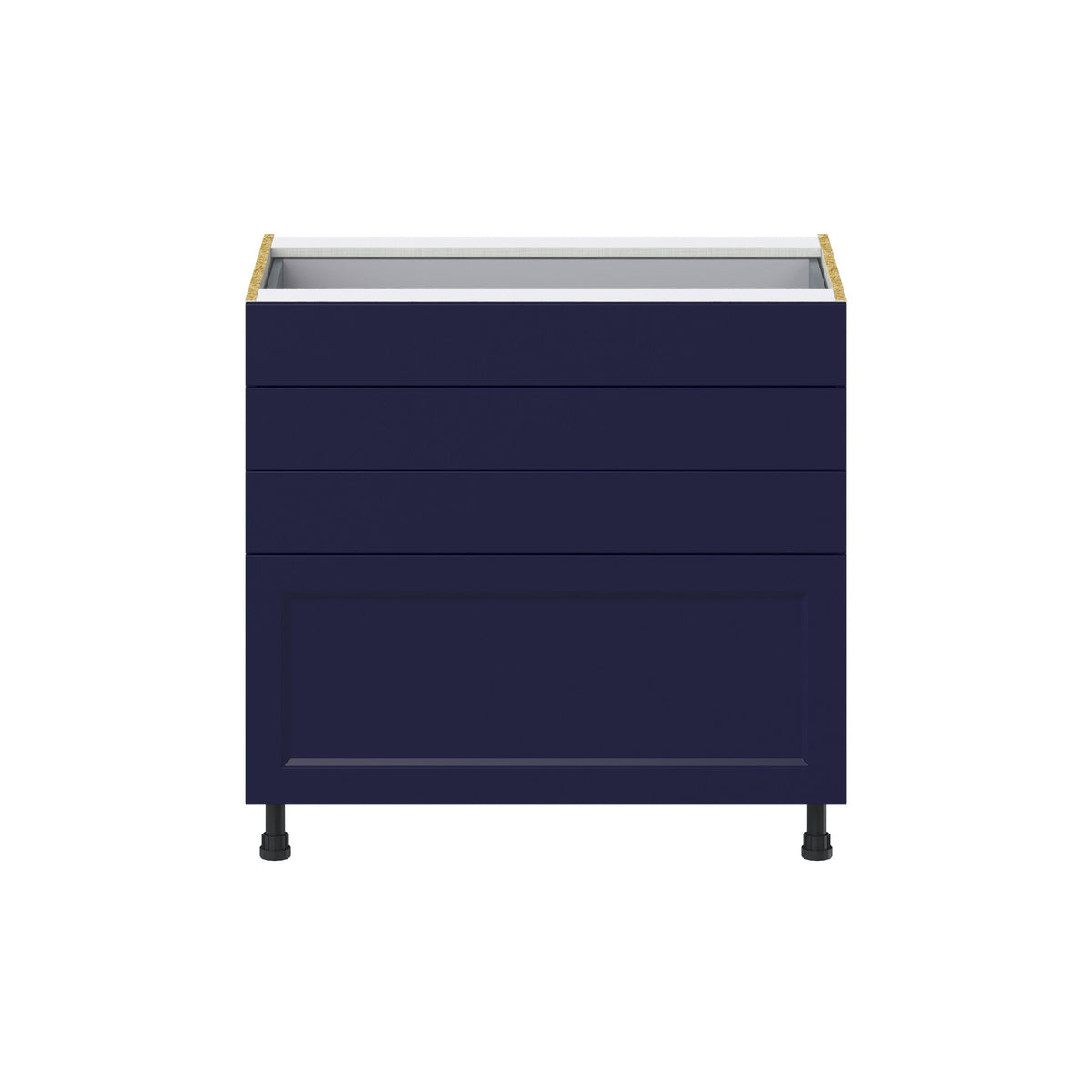Hugo&Borg Lorette 36-in W x 34.5-in H x 24-in D Navy Blue 4-Drawer Base Fully Assembled Cabinet