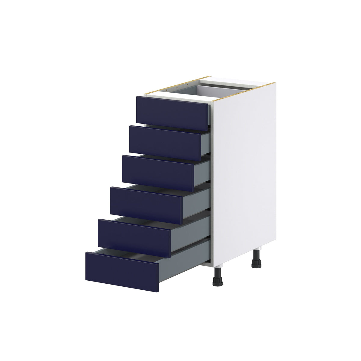 Hugo&Borg Lorette 15-in W x 34.5-in H x 24-in D Navy Blue 6-Drawer Base Fully Assembled Cabinet