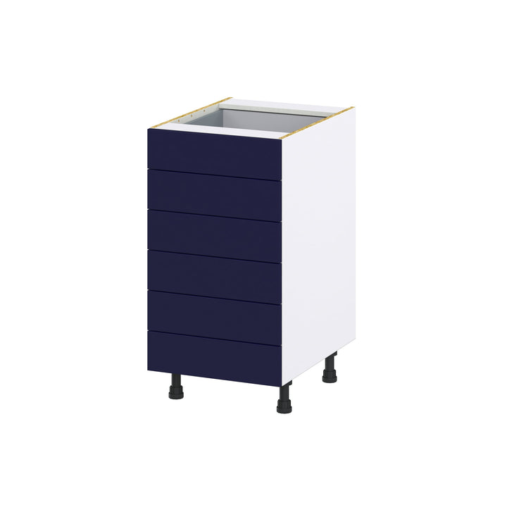Hugo&Borg Lorette 18-in W x 34.5-in H x 24-in D Navy Blue 6-Drawer Base Fully Assembled Cabinet