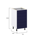 Hugo&Borg Lorette 18-in W x 34.5-in H x 24-in D Navy Blue 6-Drawer Base Fully Assembled Cabinet