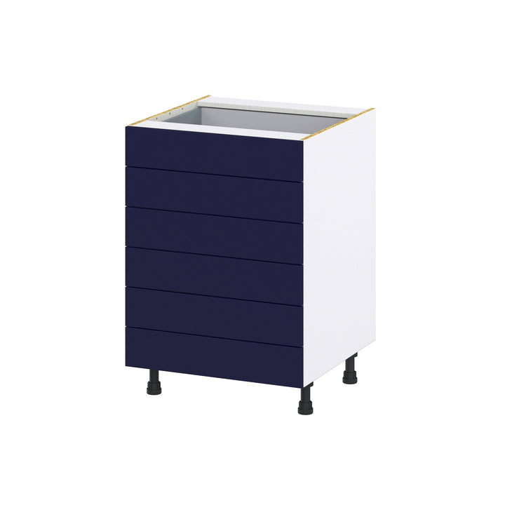 Hugo&Borg Lorette 24-in W x 34.5-in H x 24-in D Navy Blue 6-Drawer Base Fully Assembled Cabinet