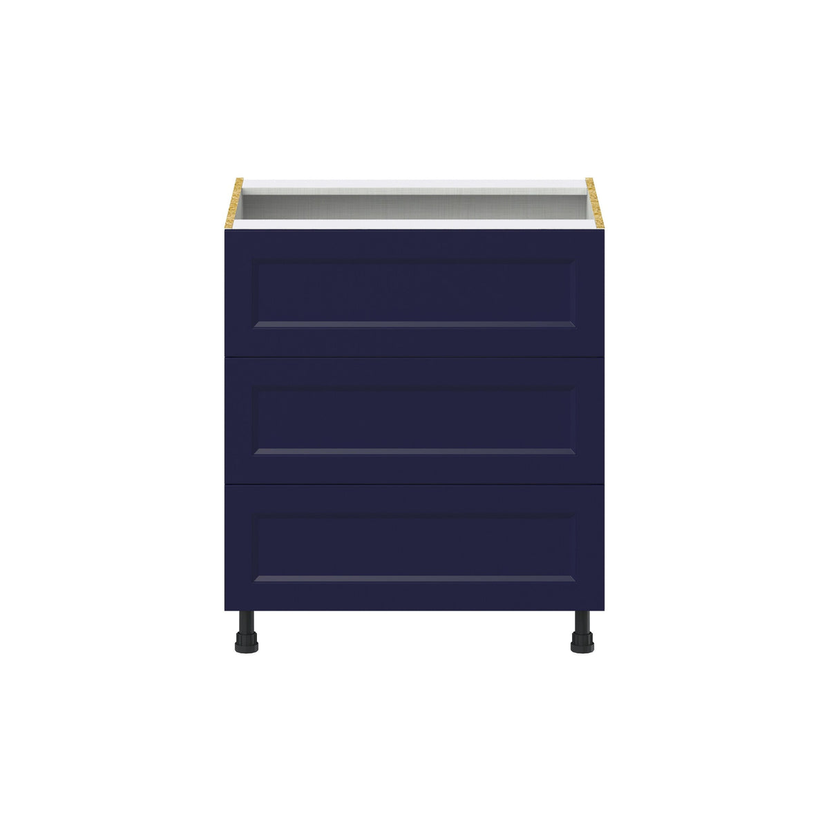 Hugo&Borg Lorette 30-in W x 34.5-in H x 25-in D Navy Blue 3-Drawer Base Fully Assembled Cabinet