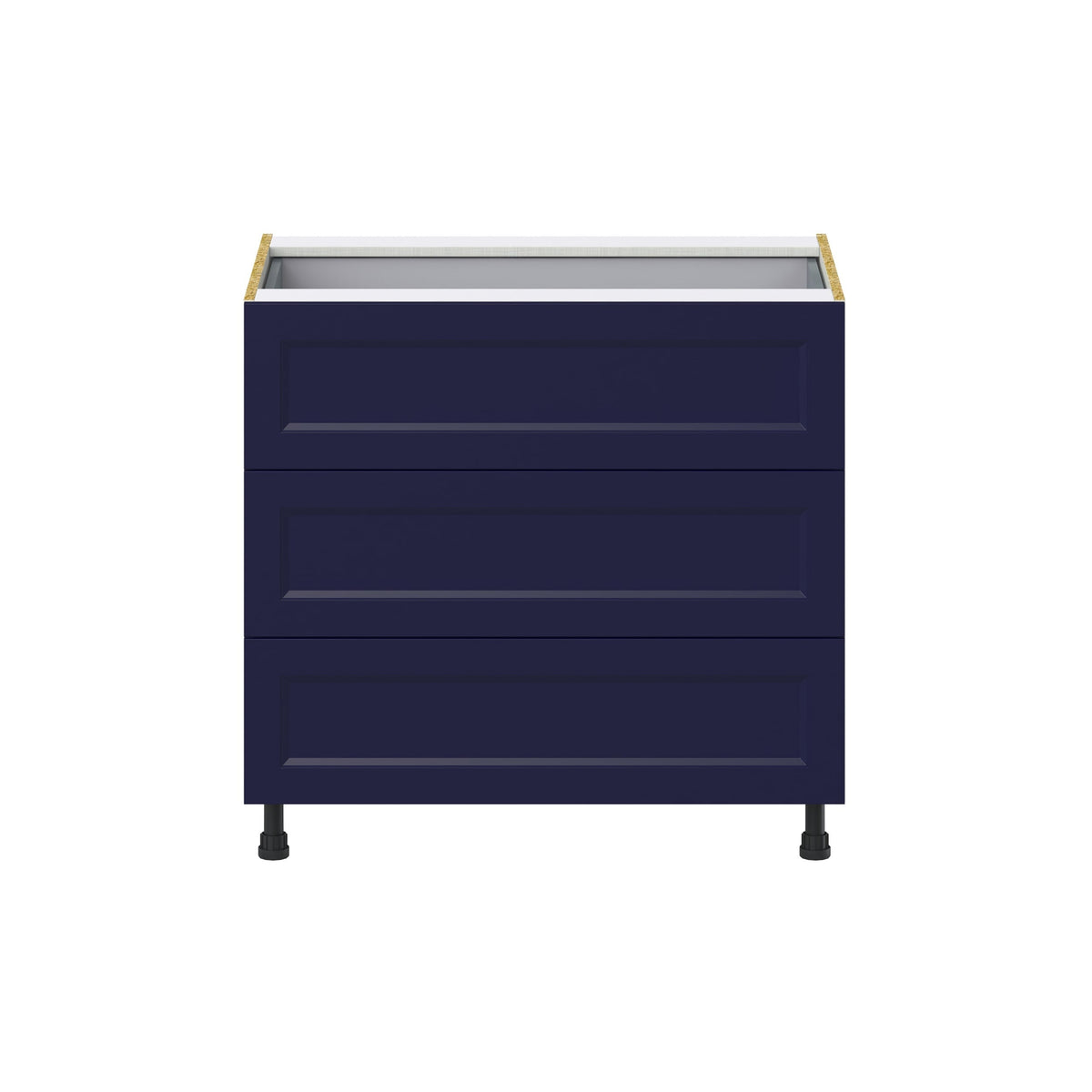 Hugo&Borg Lorette 36-in W x 34.5-in H x 25-in D Navy Blue 3-Drawer Base Fully Assembled Cabinet