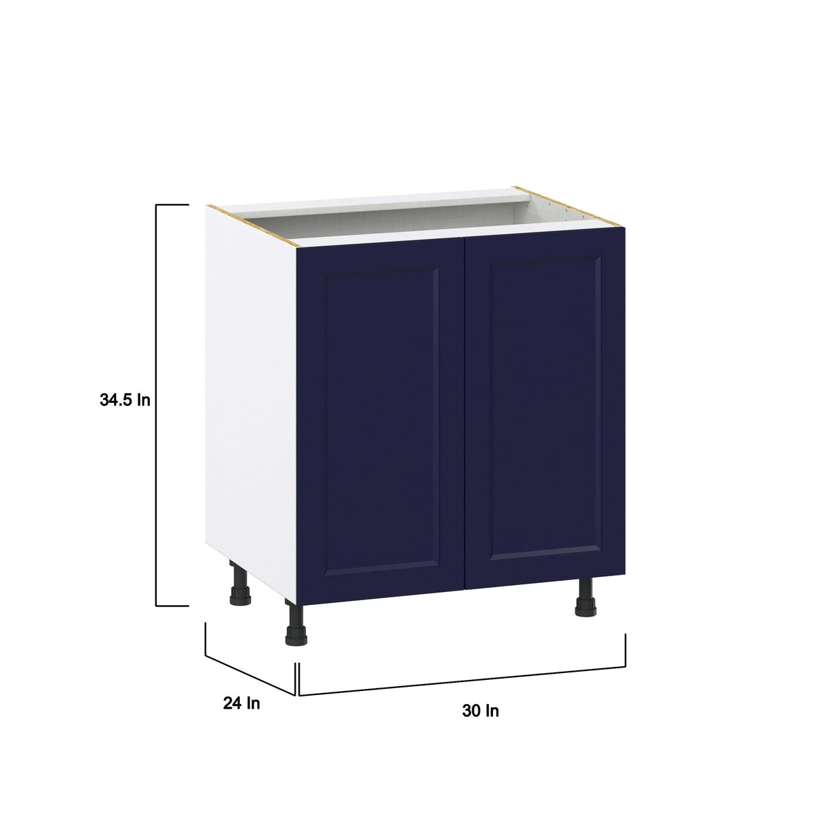 Hugo&Borg Lorette 30-in W x 34.5-in H x 24-in D Navy Blue Sink Base Fully Assembled Cabinet (Recessed Panel Shaker Style)