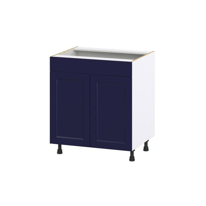 Hugo&Borg Lorette 30-in W x 34.5-in H x 24-in D Navy Blue Sink Base Fully Assembled Cabinet (Recessed Panel Shaker Style)