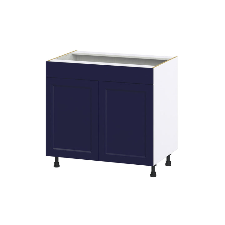 Hugo&Borg Lorette 36-in W x 34.5-in H x 24-in D Navy Blue Sink Base Fully Assembled Cabinet (Recessed Panel Shaker Style)