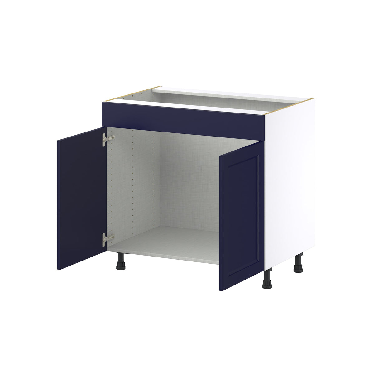 Hugo&Borg Lorette 36-in W x 34.5-in H x 24-in D Navy Blue Sink Base Fully Assembled Cabinet (Recessed Panel Shaker Style)