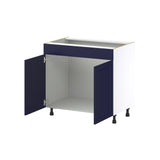 Hugo&Borg Lorette 36-in W x 34.5-in H x 24-in D Navy Blue Sink Base Fully Assembled Cabinet (Recessed Panel Shaker Style)