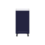 Hugo&Borg Lorette 18-in W x 34.5-in H x 14-in D Navy Blue Base Fully Assembled Cabinet (Recessed Panel Shaker Door Style)