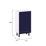 Hugo&Borg Lorette 18-in W x 34.5-in H x 14-in D Navy Blue Base Fully Assembled Cabinet (Recessed Panel Shaker Door Style)
