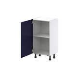 Hugo&Borg Lorette 18-in W x 34.5-in H x 14-in D Navy Blue Base Fully Assembled Cabinet (Recessed Panel Shaker Door Style)