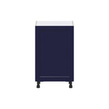 Hugo&Borg Lorette 21-in W x 34.5-in H x 14-in D Navy Blue Base Fully Assembled Cabinet (Recessed Panel Shaker Door Style)