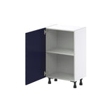 Hugo&Borg Lorette 21-in W x 34.5-in H x 14-in D Navy Blue Base Fully Assembled Cabinet (Recessed Panel Shaker Door Style)