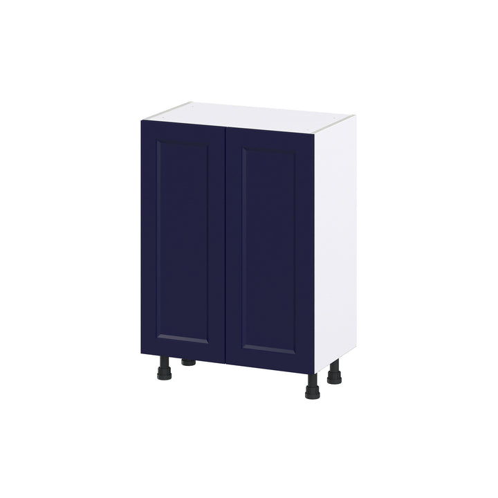 Hugo&Borg Lorette 24-in W x 34.5-in H x 14-in D Navy Blue Base Fully Assembled Cabinet (Recessed Panel Shaker Door Style)