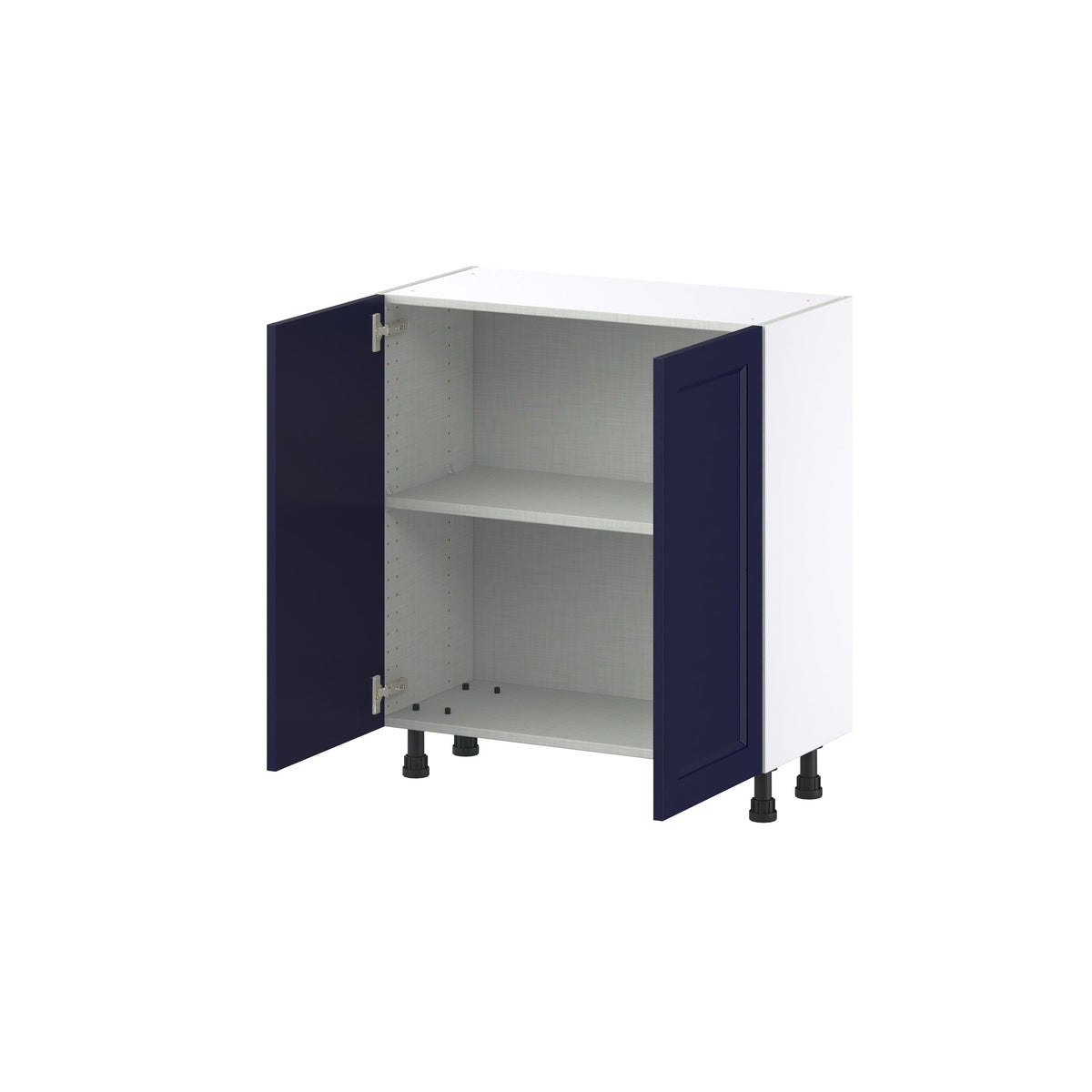 Hugo&Borg Lorette 30-in W x 34.5-in H x 14-in D Navy Blue Base Fully Assembled Cabinet (Recessed Panel Shaker Door Style)