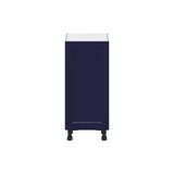 Hugo&Borg Lorette 15-in W x 34.5-in H x 14-in D Navy Blue 3-Drawers Base Fully Assembled Cabinet (Recessed Panel Shaker Style)