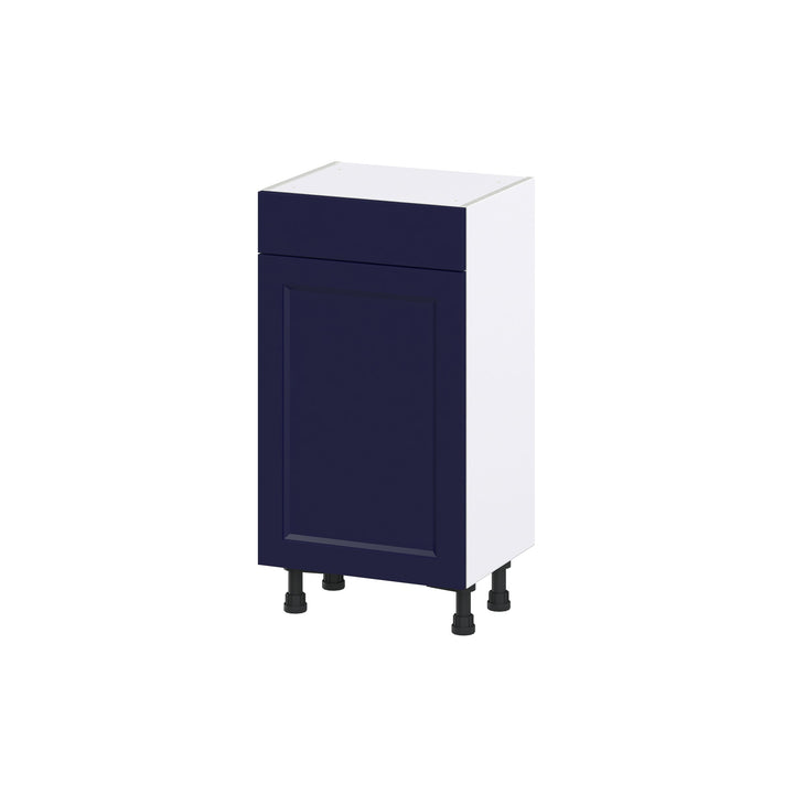 Hugo&Borg Lorette 18-in W x 34.5-in H x 14-in D Navy Blue 1-Drawer Base Fully Assembled Cabinet (Recessed Panel Shaker Style)
