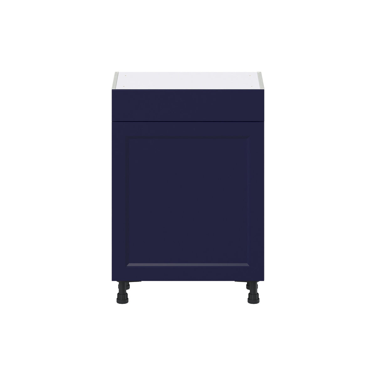 Hugo&Borg Lorette 24-in W x 34.5-in H x 14-in D Navy Blue 1-Drawer Base Fully Assembled Cabinet (Recessed Panel Shaker Style)