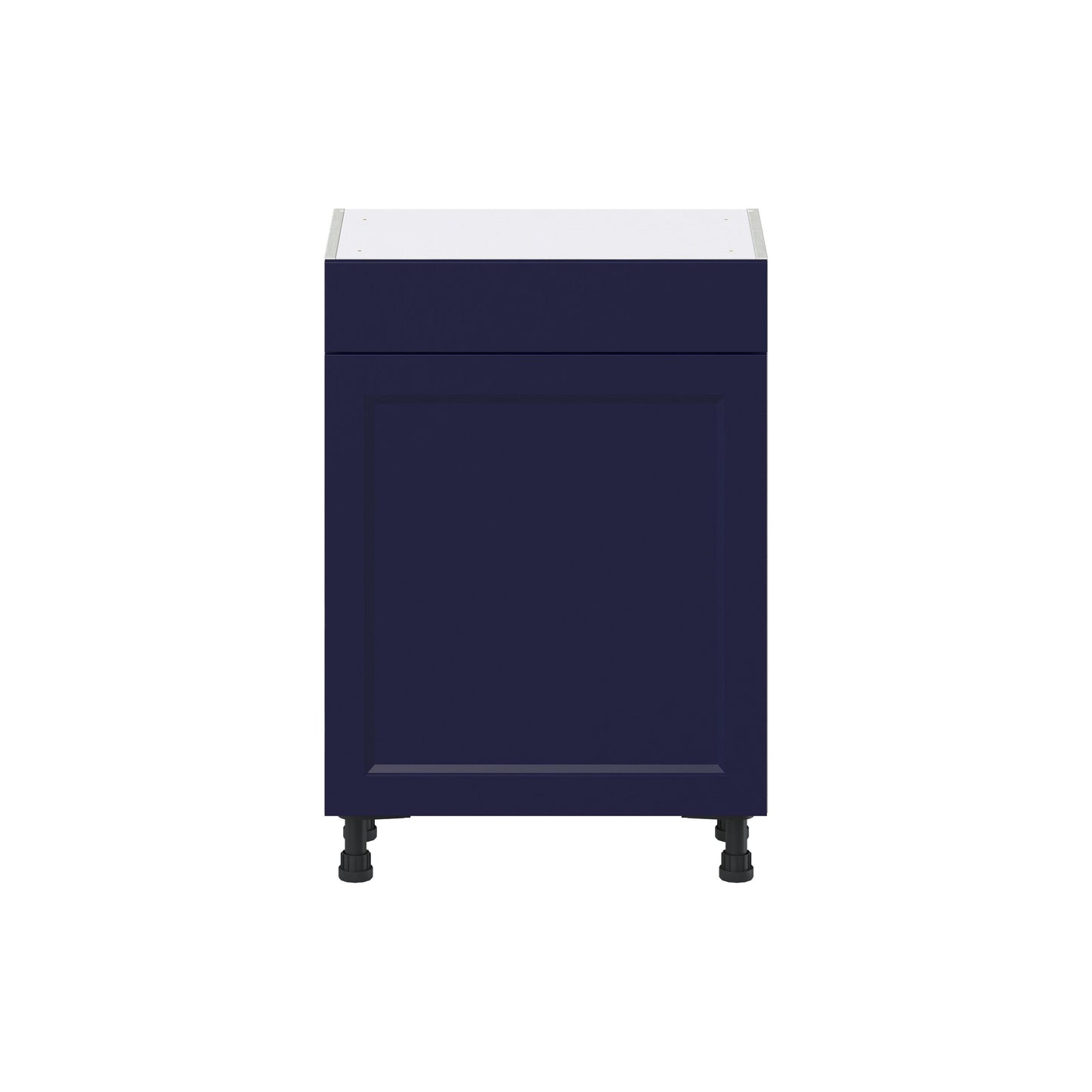 Hugo&Borg Lorette 24-in W x 34.5-in H x 14-in D Navy Blue 1-Drawer Base Fully Assembled Cabinet (Recessed Panel Shaker Style)