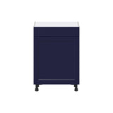 Hugo&Borg Lorette 24-in W x 34.5-in H x 14-in D Navy Blue 1-Drawer Base Fully Assembled Cabinet (Recessed Panel Shaker Style)