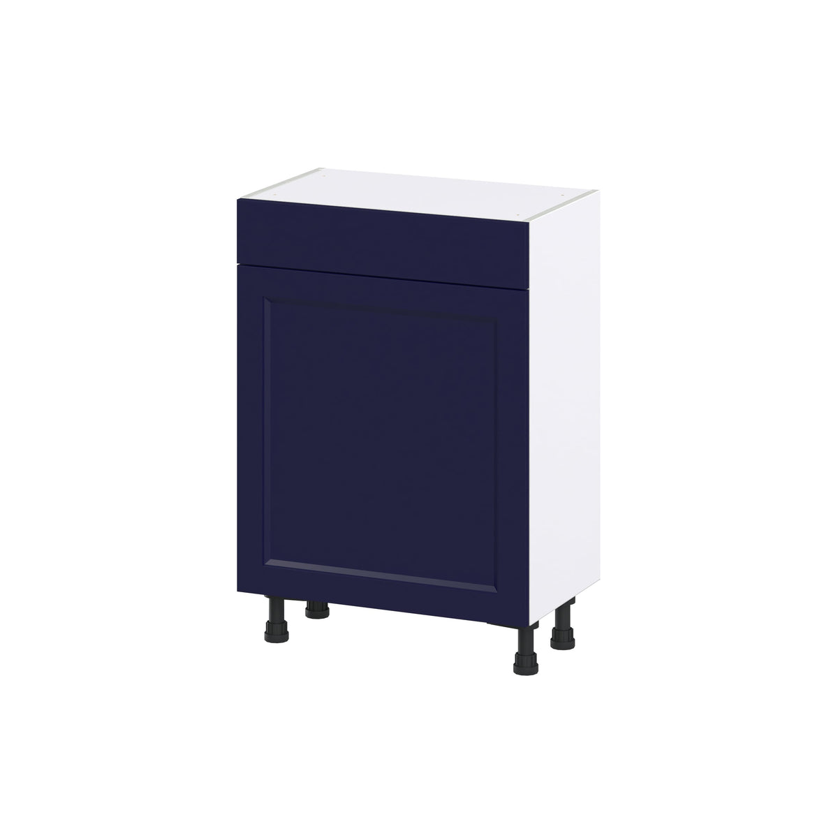 Hugo&Borg Lorette 24-in W x 34.5-in H x 14-in D Navy Blue 1-Drawer Base Fully Assembled Cabinet (Recessed Panel Shaker Style)