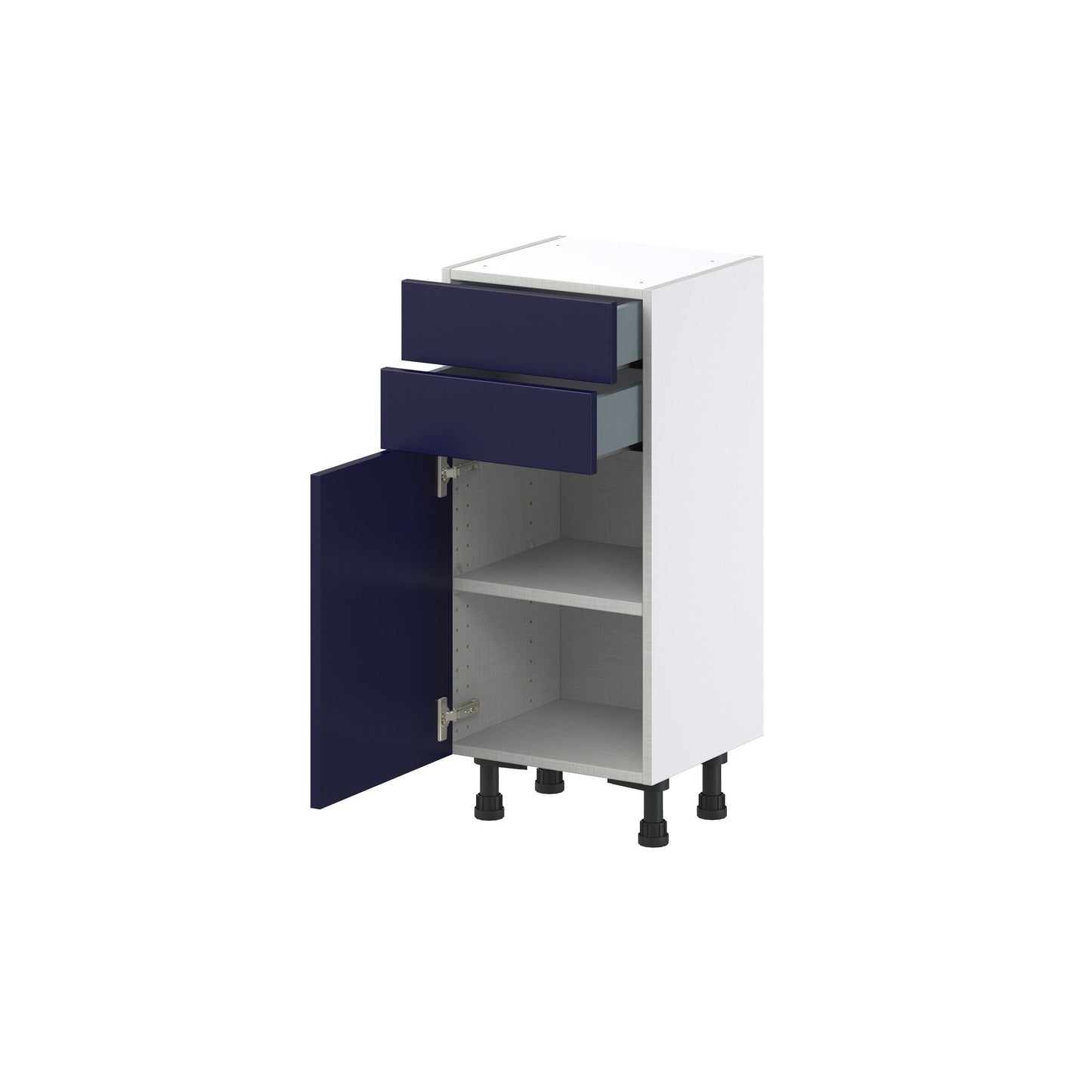 Hugo&Borg Lorette 15-in W x 34.5-in H x 14-in D Navy Blue 2-Drawers Base Fully Assembled Cabinet (Recessed Panel Shaker Style)