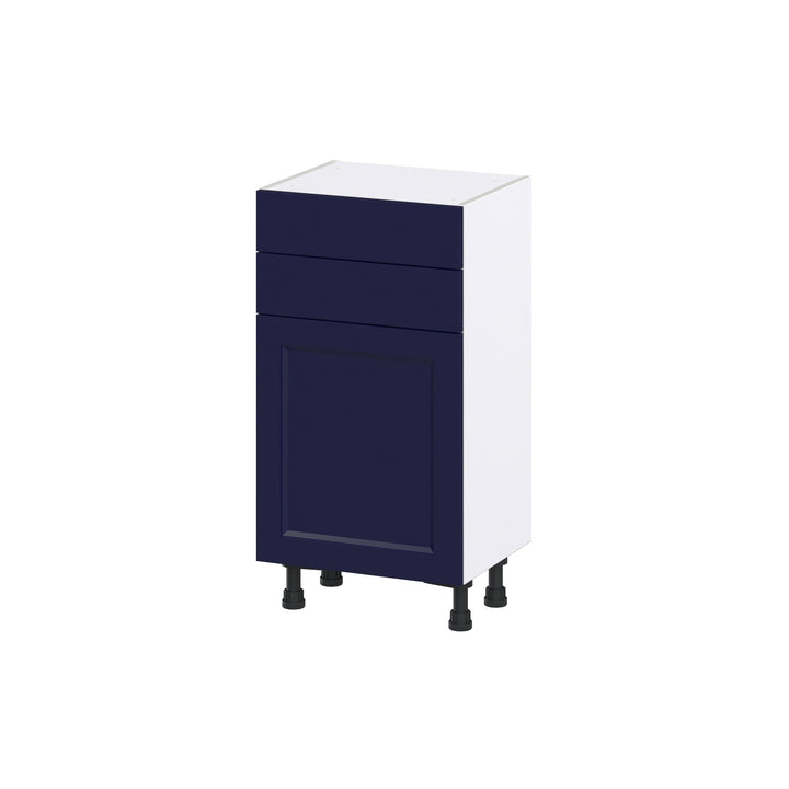 Hugo&Borg Lorette 18-in W x 34.5-in H x 14-in D Navy Blue 2-Drawers Base Fully Assembled Cabinet (Recessed Panel Shaker Style)