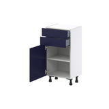 Hugo&Borg Lorette 18-in W x 34.5-in H x 14-in D Navy Blue 2-Drawers Base Fully Assembled Cabinet (Recessed Panel Shaker Style)