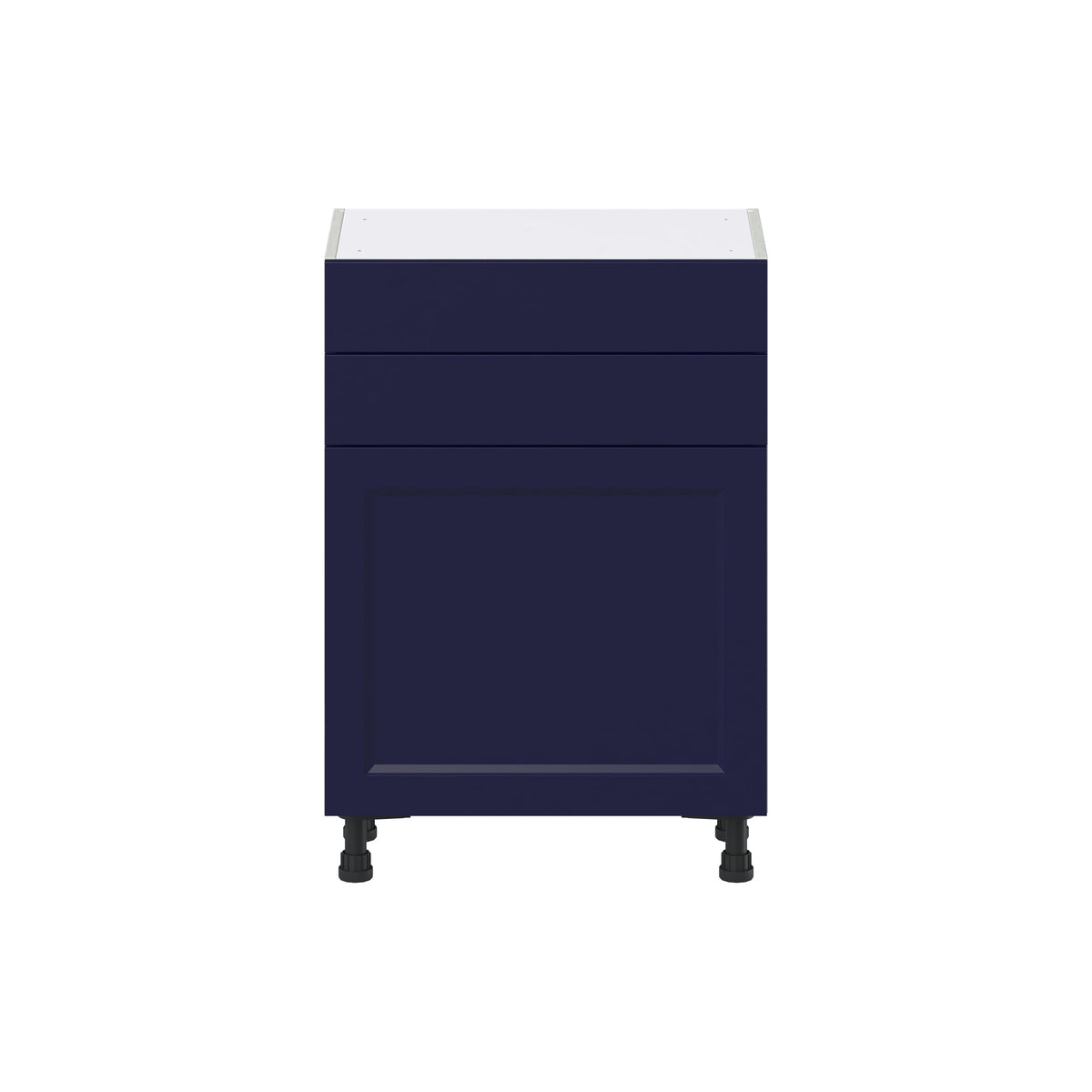 Hugo&Borg Lorette 24-in W x 34.5-in H x 14-in D Navy Blue 2-Drawers Base Fully Assembled Cabinet (Recessed Panel Shaker Style)