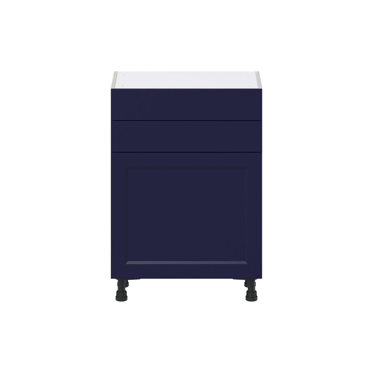 Hugo&Borg Lorette 24-in W x 34.5-in H x 14-in D Navy Blue 2-Drawers Base Fully Assembled Cabinet (Recessed Panel Shaker Style)