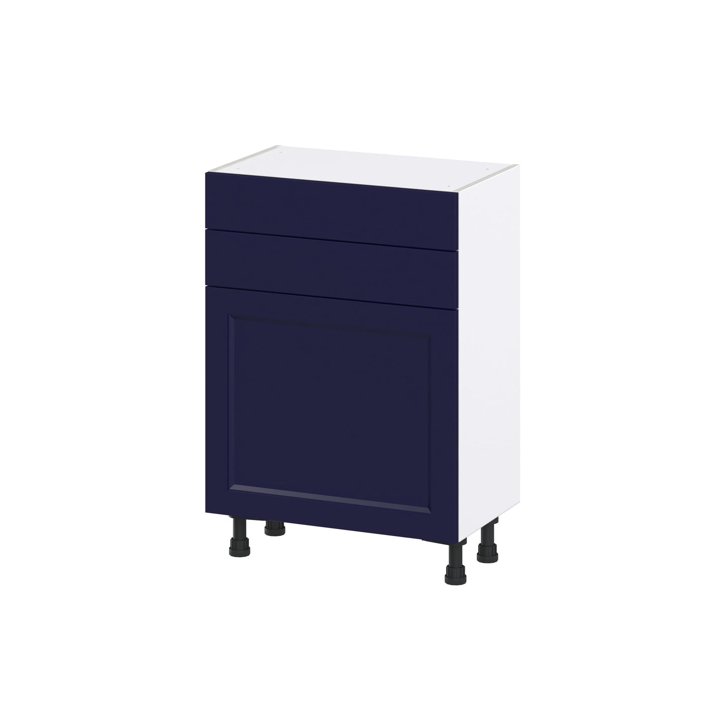 Hugo&Borg Lorette 24-in W x 34.5-in H x 14-in D Navy Blue 2-Drawers Base Fully Assembled Cabinet (Recessed Panel Shaker Style)