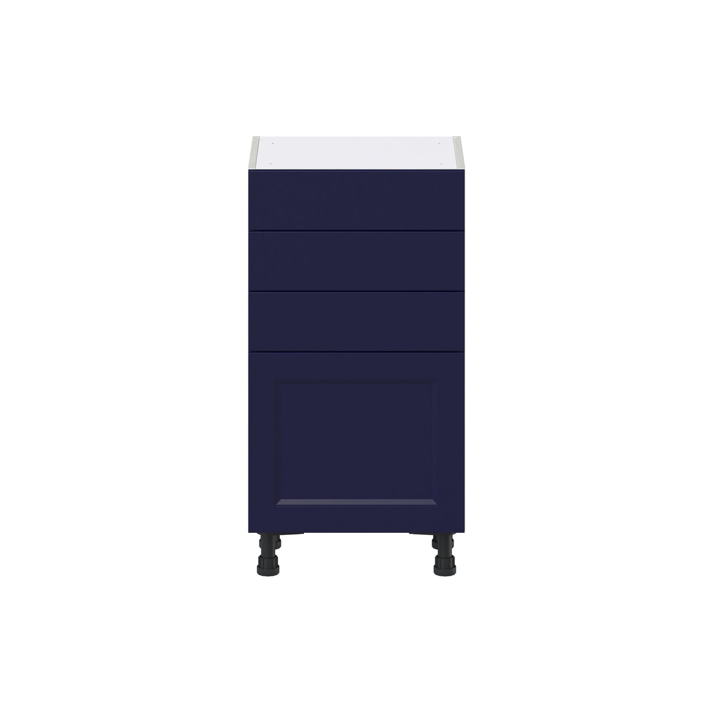 Hugo&Borg Lorette 18-in W x 34.5-in H x 14-in D Navy Blue 3-Drawers Base Fully Assembled Cabinet (Recessed Panel Shaker Style)