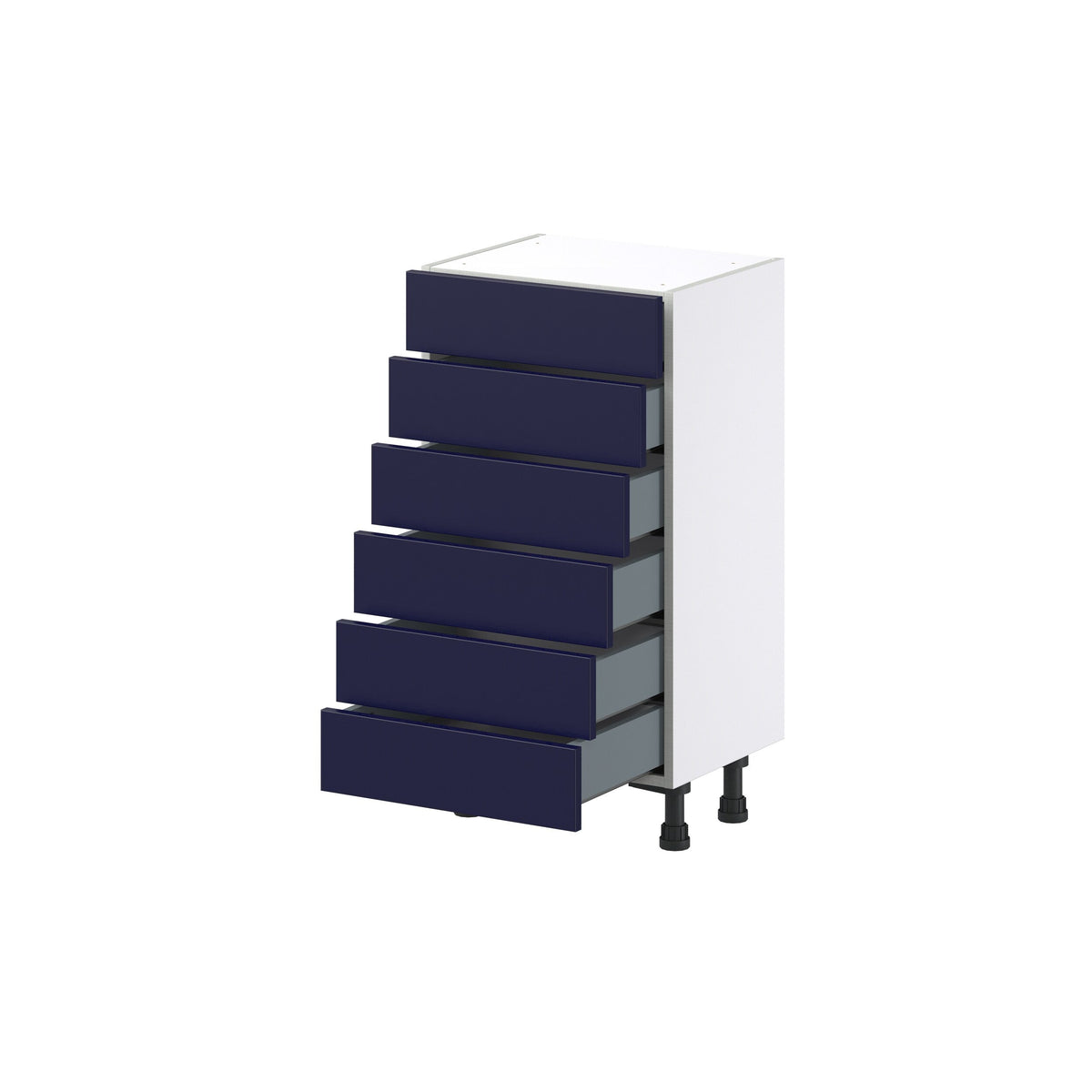 Hugo&Borg Lorette 18-in W x 34.5-in H x 14-in D Navy Blue 6-Drawer Base Fully Assembled Cabinet