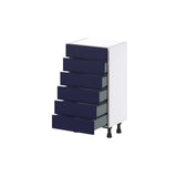 Hugo&Borg Lorette 18-in W x 34.5-in H x 14-in D Navy Blue 6-Drawer Base Fully Assembled Cabinet