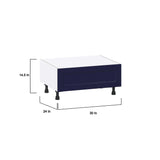 Hugo&Borg Lorette 30-in W x 14.5-in H x 24-in D Navy Blue 1-Drawer Base Fully Assembled Cabinet