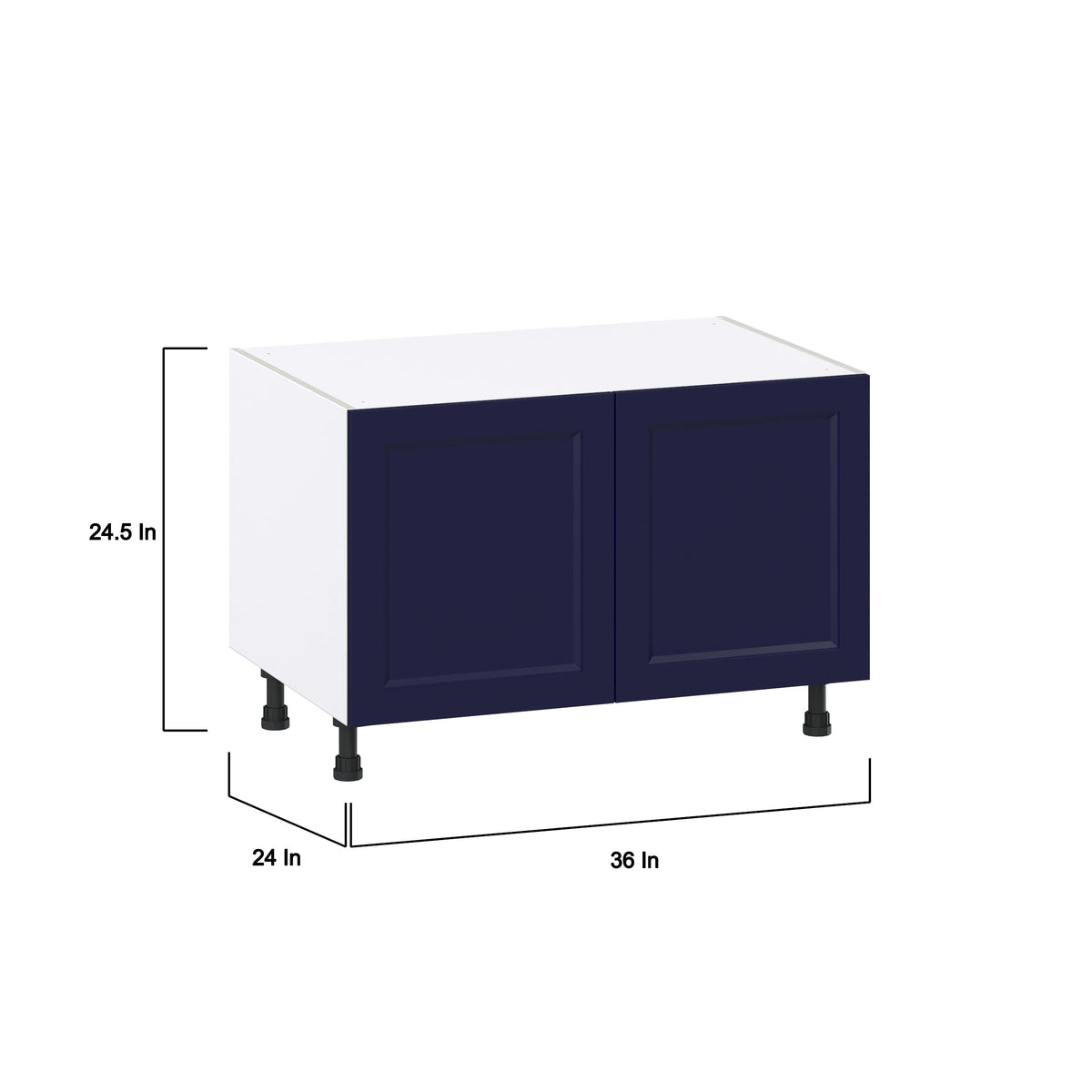 Hugo&Borg Lorette 36-in W x 24.5-in H x 24-in D Navy Blue Sink Base Fully Assembled Cabinet (Recessed Panel Shaker Style)