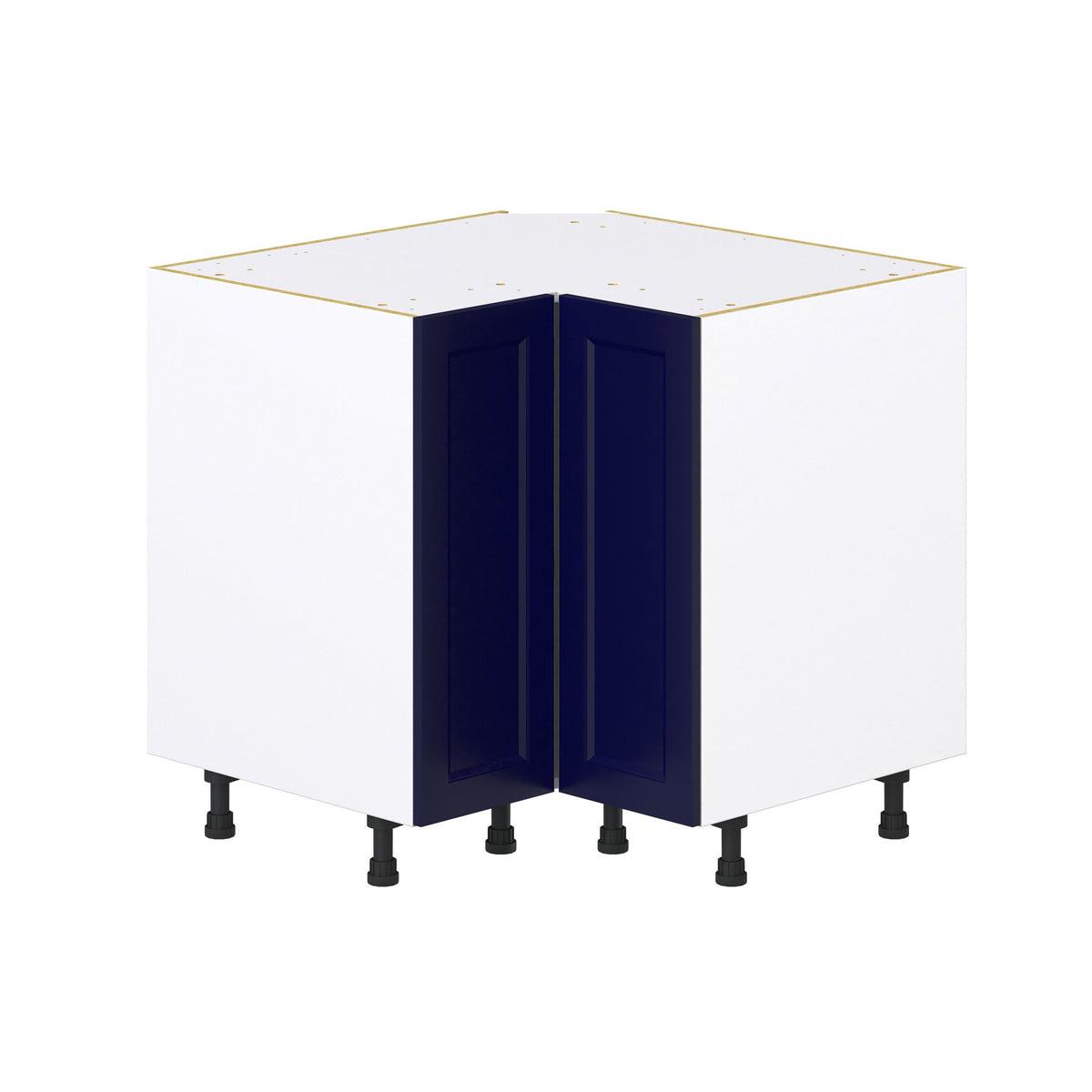 Hugo&Borg Lorette 36-in W x 34.5-in H x 24-in D Navy Blue Blind Corner Base Fully Assembled Cabinet (Recessed Panel Shaker Style)