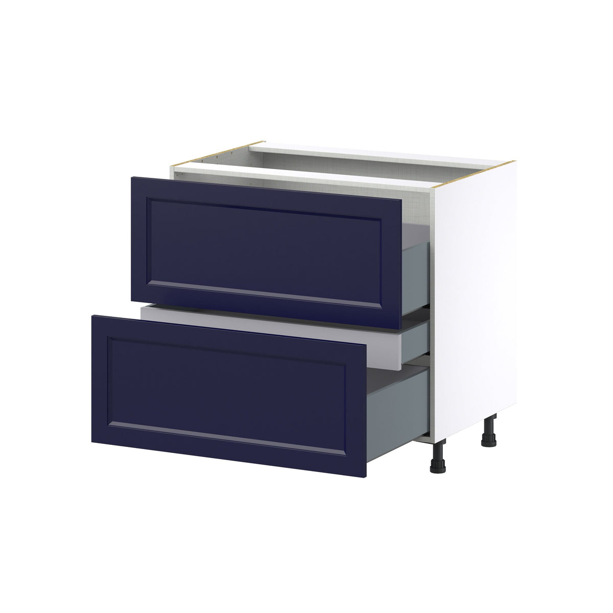 Hugo&Borg Lorette 36-in W x 34.5-in H x 24-in D Navy Blue 2-Drawer Base Fully Assembled Cabinet