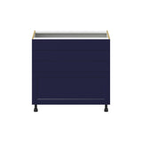 Hugo&Borg Lorette 36-in W x 34.5-in H x 24-in D Navy Blue 3-Drawer Base Fully Assembled Cabinet