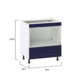 Hugo&Borg Lorette 30-in W x 34.5-in H x 24-in D Navy Blue 1-Drawer Microwave Base Fully Assembled Cabinet